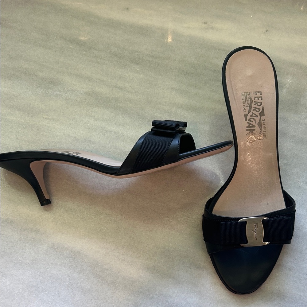 Salvatore Ferragamo Black Bow Heels